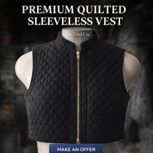 Nikki Lee Vintage 90's Black Quilted Full Zip Sleeveless Vest Womens Size Medium